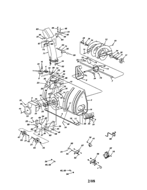 Housing/spiral/gear/chute Diagram and Parts List for 486248381  Craftsman Snow Blower
