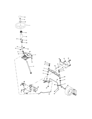 Steering Assembly Diagram and Parts List for 917273758  Craftsman Lawn Tractor