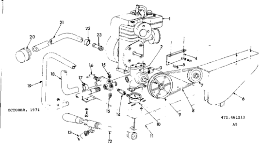 Engine Diagram and Parts List for 471461211  Craftsman Pressure Washer