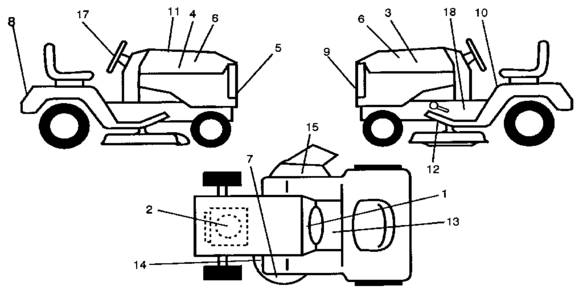 Decals Diagram and Parts List for 917256930  Craftsman Lawn Tractor