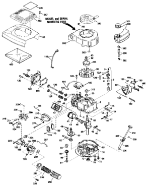 Replacement Parts Diagram and Parts List for 143434522  Craftsman Engine
