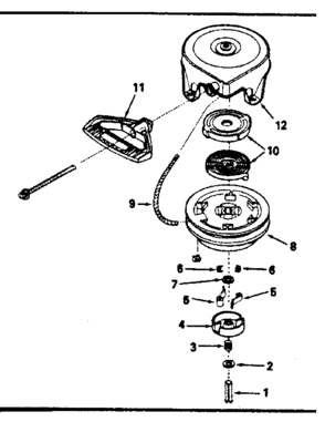Rewind Starter Diagram and Parts List for 143786072  Craftsman Engine
