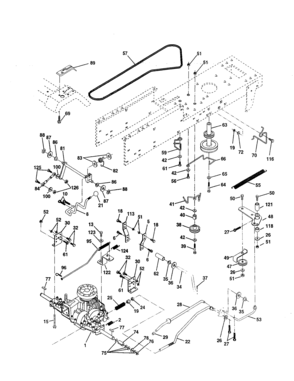 Drive Diagram and Parts List for 917252780  Craftsman Lawn Tractor