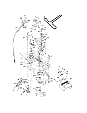 Mower Deck Diagram and Parts List for 917273350  Craftsman Lawn Tractor
