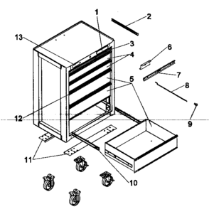 Toolbox Diagram and Parts List for 706622895  Craftsman Tool Stand & Cart