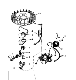 Magneto No. 610689a Diagram and Parts List for 143567042  Craftsman Engine