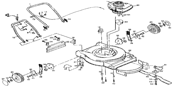 Main Frame Diagram and Parts List for 917372560  Craftsman Lawn Mower
