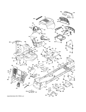 Chassis Assembly Diagram and Parts List for 917991471  Craftsman Lawn Tractor