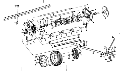 Cutting Unit Assembly Diagram and Parts List for 2610  Craftsman Lawn Tractor