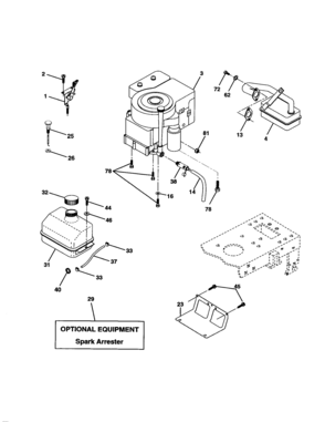 Engine Diagram and Parts List for 917277020  Craftsman Lawn Tractor