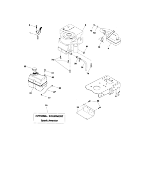 Engine Diagram and Parts List for 917276815  Craftsman Lawn Tractor