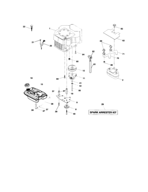 Engine Diagram and Parts List for 917276090  Craftsman Lawn Tractor