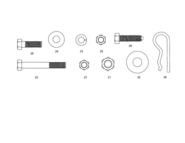 Hardware Contents Diagram and Parts List for 61024610  Craftsman Lawn Tractor