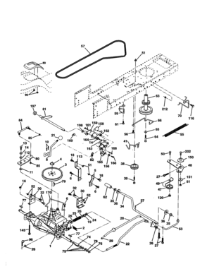 Drive Diagram and Parts List for 917277030  Craftsman Lawn Tractor