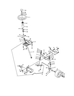 Steering Diagram and Parts List for 917271635  Craftsman Lawn Tractor