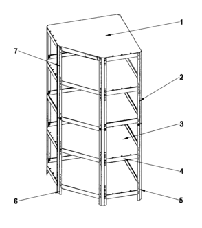 Shelf Unit Diagram and Parts List for 706149050  Craftsman Tool Stand & Cart