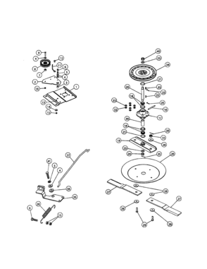 Idler & Disc Blade Mounting Diagram and Parts List for 48624629  Craftsman Lawn Tractor