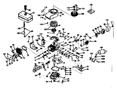 Basic Engine Diagram and Parts List for 143226122  Craftsman Engine