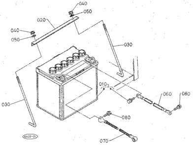 Battery Diagram and Parts List for 3904  Craftsman Lawn Mower
