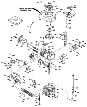 Replacement Parts Diagram and Parts List for 143404062  Craftsman Engine