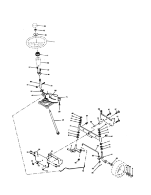 Steering Assembly Diagram and Parts List for 917278011  Craftsman Lawn Tractor