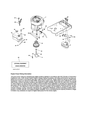 Engine Diagram and Parts List for 917990470  Craftsman Lawn Tractor