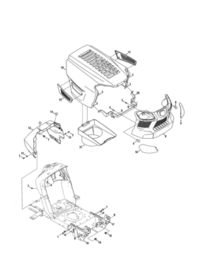 Bumper/hood Diagram and Parts List for 247203726  Craftsman Lawn Tractor