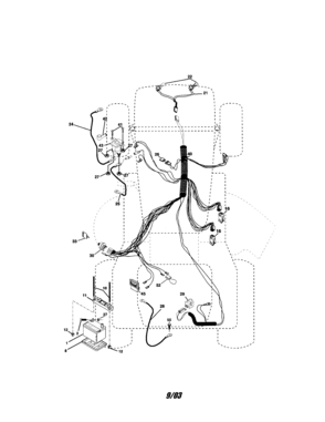 Electrical Diagram and Parts List for 917273820  Craftsman Lawn Tractor