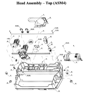 Head Asy Top Diagram and Parts List for 183217540  Craftsman Planer Jointer