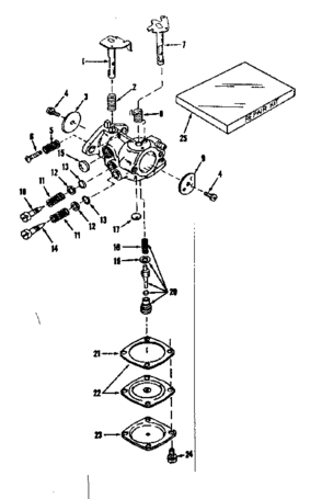 Carburetor Diagram and Parts List for 143133052  Craftsman Engine