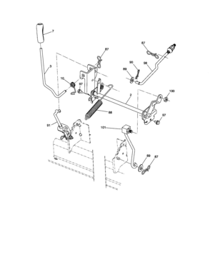 Lift Diagram and Parts List for 917286210  Craftsman Lawn Tractor