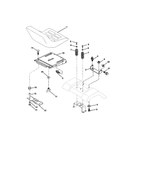 Seat Assembly Diagram and Parts List for 917272861  Craftsman Lawn Tractor