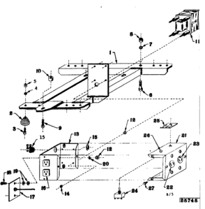 Mounting Base Diagram and Parts List for 58031891  Craftsman Engine