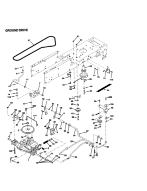 Ground Drive Diagram and Parts List for 917270530  Craftsman Lawn Tractor