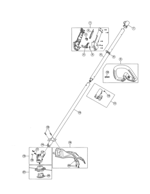 Drive Shaft/handle/throttle Diagram and Parts List for 316731974  Craftsman Trimmer