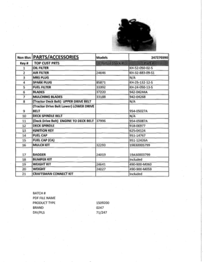 Top Customer Parts Diagram and Parts List for 247270390  Craftsman Lawn Tractor