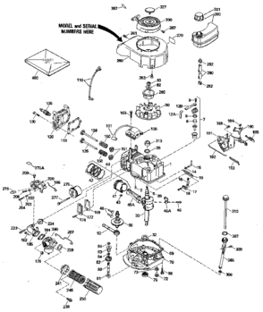 Replacement Parts Diagram and Parts List for 143404232  Craftsman Engine