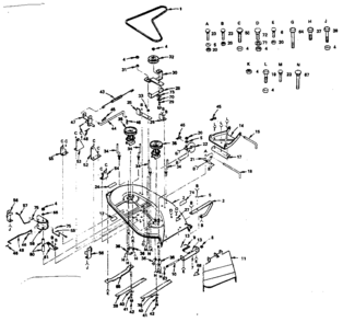Mower Deck Diagram and Parts List for 917255725  Craftsman Lawn Tractor