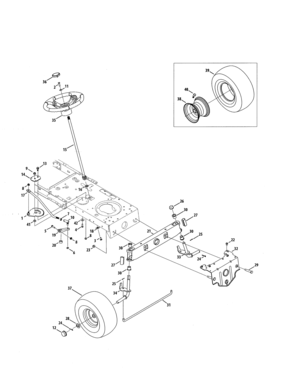 Steering/wheels Diagram and Parts List for 247203705  Craftsman Lawn Tractor