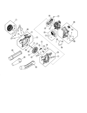 Impeller/fuel Tank/engine Cover Diagram and Parts List for 316794611  Craftsman Leaf Blower / Vacuum