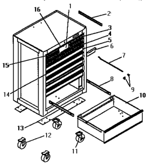 Part Location Diagram of M10030A5 Craftsman Tool chest lock set