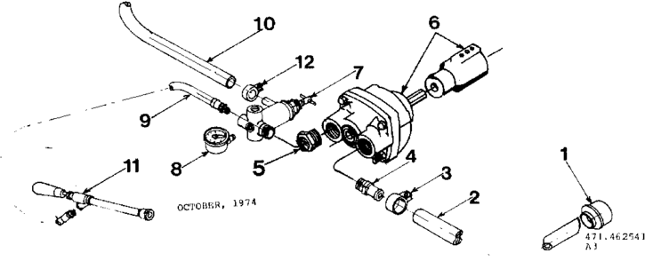 By-pas Valve And Pump Assembly Diagram and Parts List for 471462541  Craftsman Pressure Washer