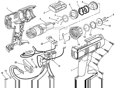 Page B Diagram and Parts List for 973111470  Craftsman Cordless Drill