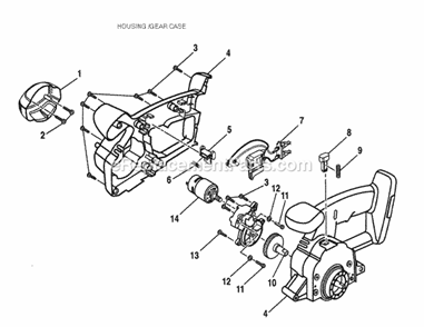 Housing/Gear Case Diagram and Parts List for 973112930  Craftsman Circular Saw