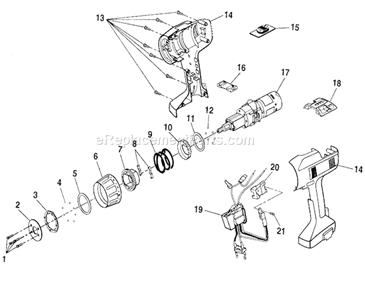 Page B Diagram and Parts List for 973113050  Craftsman Cordless Drill