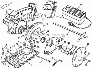 Saw Diagram and Parts List for 973113121  Craftsman Circular Saw
