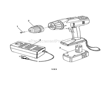 Chuck/Battery Pack/Charge... Diagram and Parts List for 973113400  Craftsman Cordless Drill