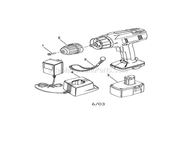 Chuck/Battery Pack/Charge... Diagram and Parts List for 973114240  Craftsman Cordless Drill