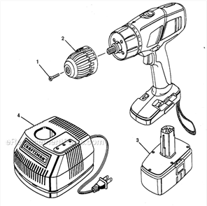 Motor Assy Diagram and Parts List for 973114300  Craftsman Cordless Drill