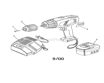 3/8" Cordless Drill-Drive... Diagram and Parts List for 973271600  Craftsman Cordless Drill